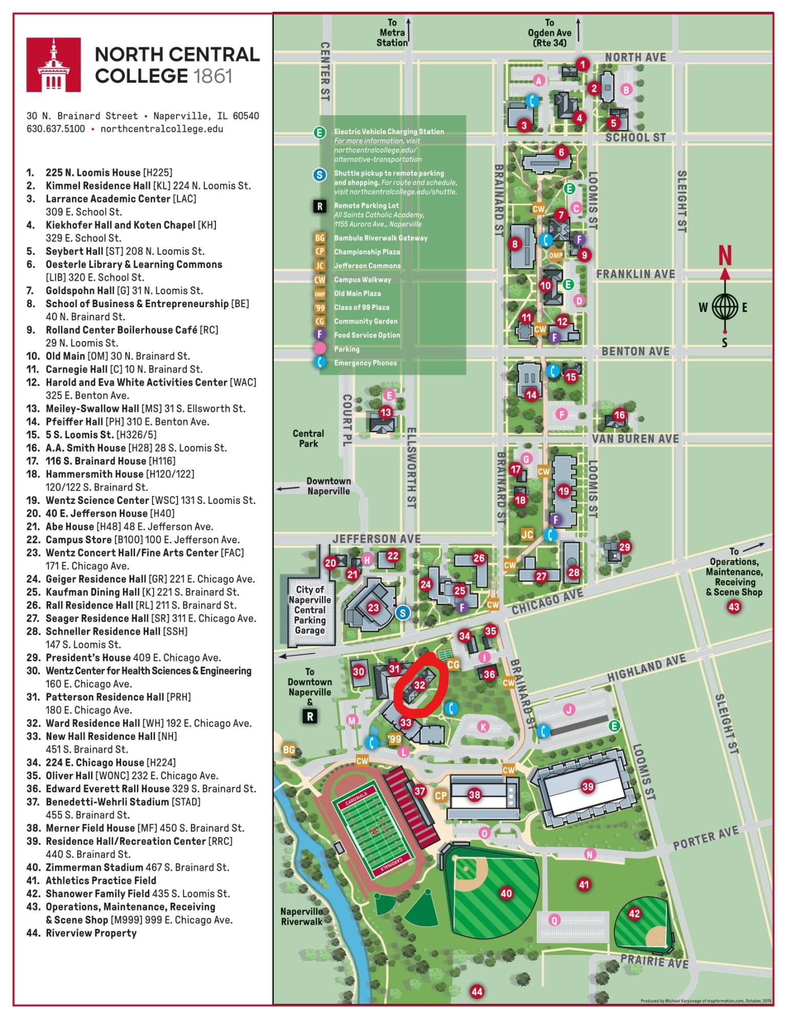 Campus Map Ward Res Hall 32